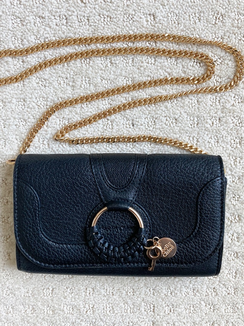 See by Chloe Black Leather Hana Wallet on Chain - Picture 2 of 14